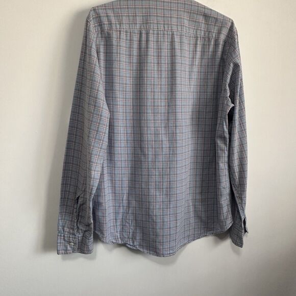 Faherty Mens Shirt L Button Front Blue Plaid Long Sleeve Active Cotton Pocket - Picture 10 of 11